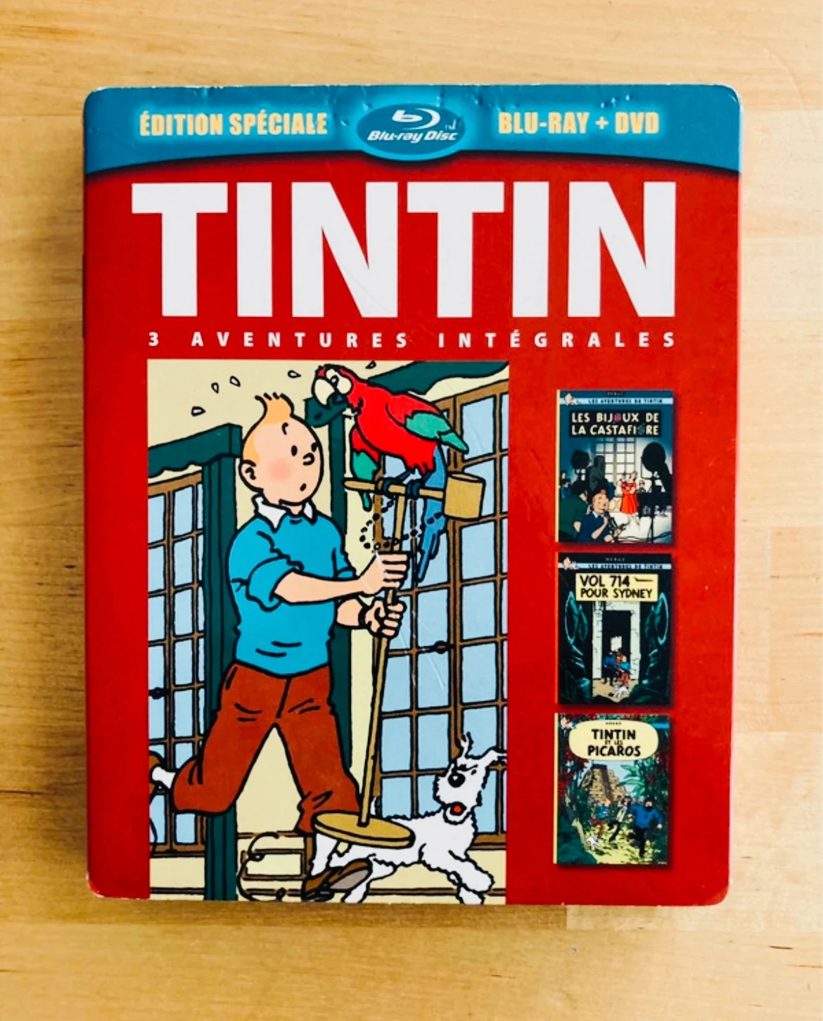 Coffret Blu-ray DVD Tintin 3 aventures intégrales.